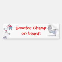 micro scooter microscooter trick cartoon bumper sticker