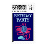Microphone Birthday Party Postage Stamps
