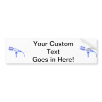 Microphone Blue and White Side View Graphic Bumper Sticker