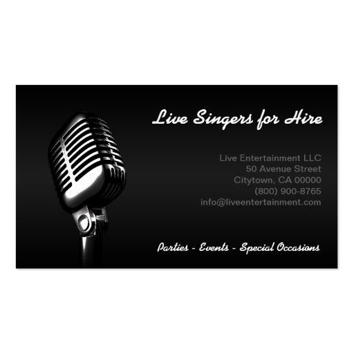 "Microphone" Business Card w/ez fill (front side)
