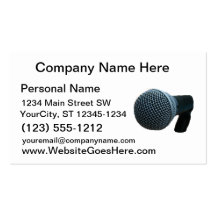Microphone close up mic cutout design business cards
