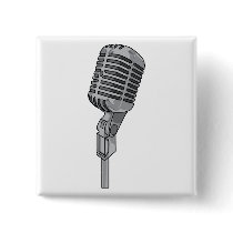 Microphone Mike ~ Audio Sound Music Pinback Button