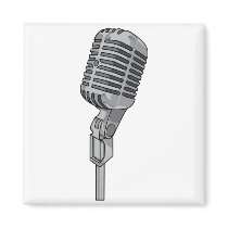 Microphone Mike ~ Audio Sound Music Fridge Magnets