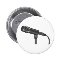 Microphone Mike ~ Audio Sound Music Pinback Button