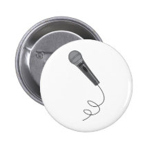 Microphone Mike ~ Audio Sound Music Pinback Button