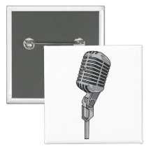 Microphone Mike ~ Audio Sound Music Pinback Button
