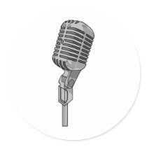 Microphone Mike ~ Audio Sound Music Round Sticker