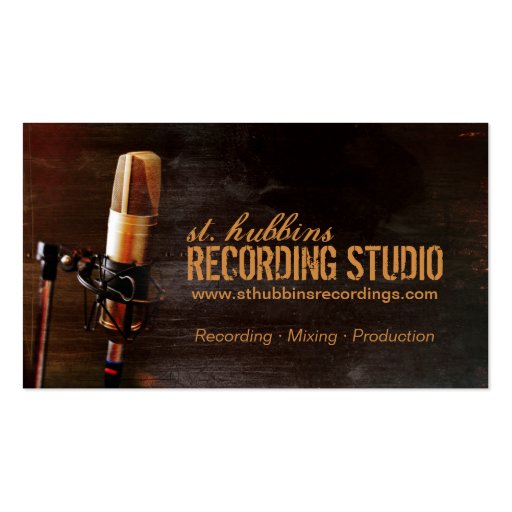 Microphone Music Studio Business Card (front side)