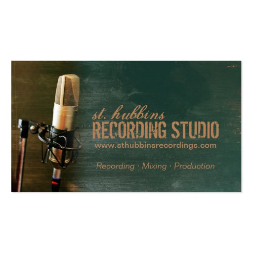 Microphone Music Studio Business Card (front side)