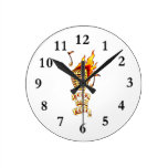 Microphone on fire round clocks