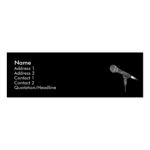 microphone round black skinny business card