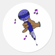 Microphone Round Stickers