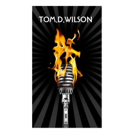 microphone singer music  Business card (front side)