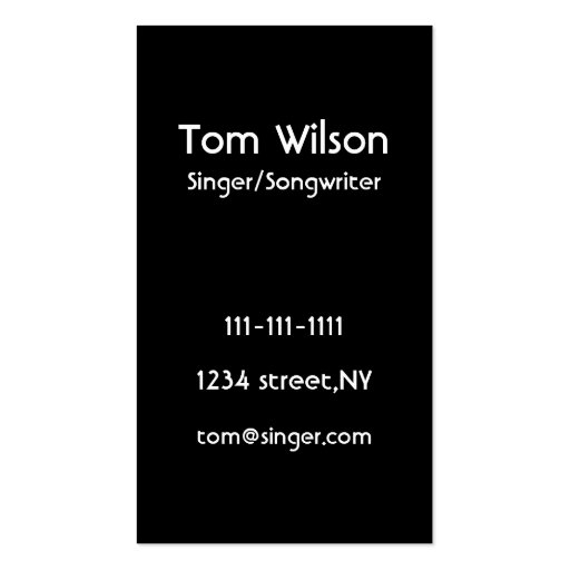 microphone singer music  Business card (back side)
