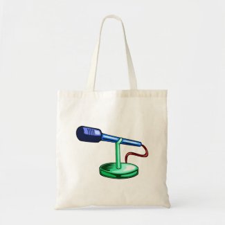 Microphone Small Stand Blue and Green Graphic bag