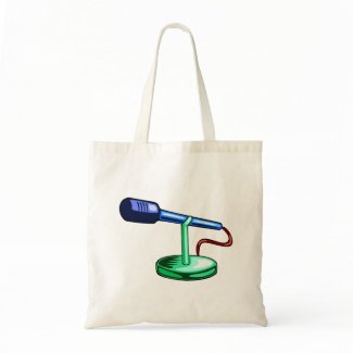 Microphone Small Stand Blue and Green Graphic bag