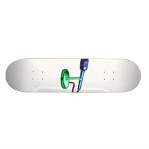 Microphone Small Stand Blue and Green Graphic Skate Board