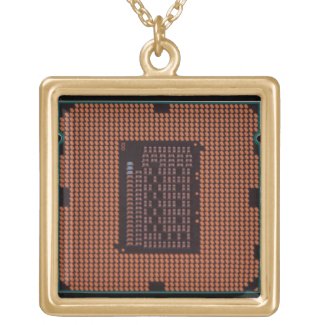 microprocessor square pendant necklace