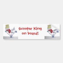 Microscooter cartoon stunt scooter rider bumper stickers