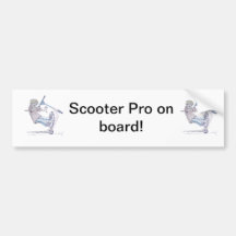 Microscooter wheelie cartoon micro scooter bumper stickers