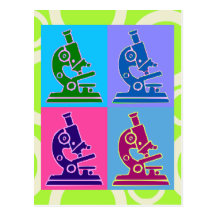 Microscope Pop Art Post Cards