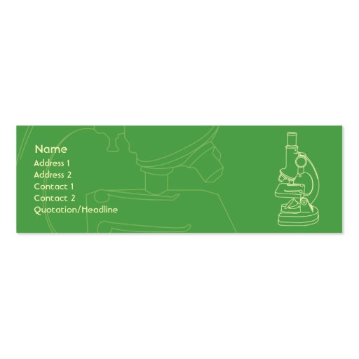 Microscope - Skinny Business Card Template (front side)