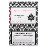Microwave Popcorn Wrapper Hot Pink Black Damask Full Color Flyer