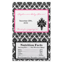 Microwave Popcorn Wrapper Hot Pink Black Damask Full Color Flyer