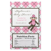 Microwave Popcorn Wrapper Pink Argyle Sock Monkey Personalized Flyer