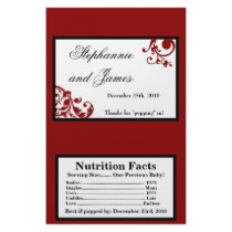 Microwave Popcorn Wrapper Red Floral Filigree Flyers