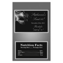 Microwave Popcorn Wrapper Sweet 16 Silver Personalized Flyer