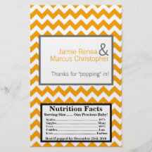Microwave Popcorn Wrapper Yellow Grey Gray Chevron Flyer Design