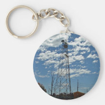 Microwave relay dishes on a communications tower key chains