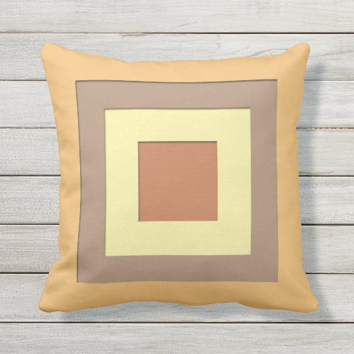 Mid-Century layered squares - Mustard Yellow & Tan Outdoor Pillow Zazzle