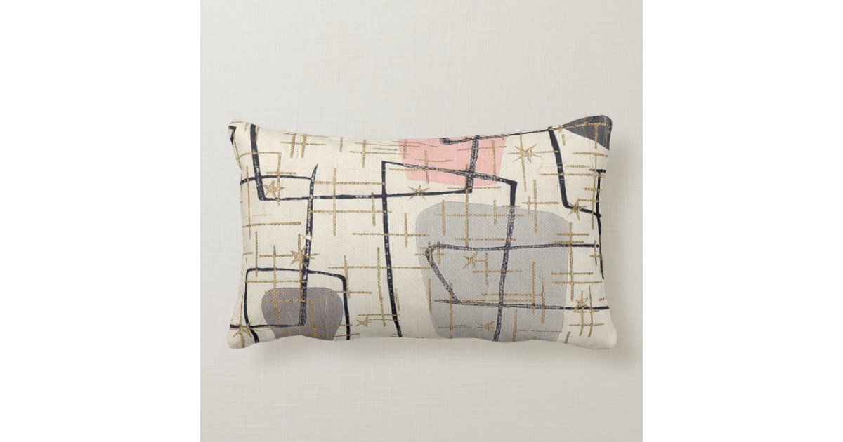 Mid Century Modern Abstract Fabric Lumbar Pillow Zazzle