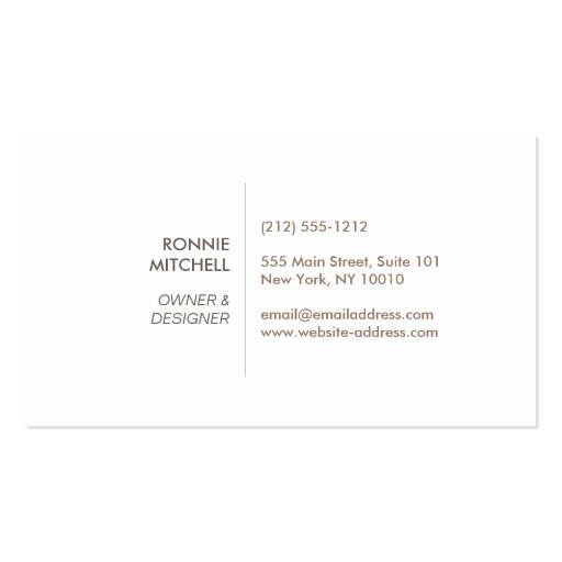 Mid-Century Modern Architectural Logo on White Business Cards (back side)