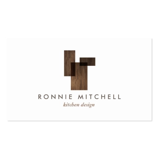 Mid-Century Modern Architectural Logo on White Business Cards (front side)