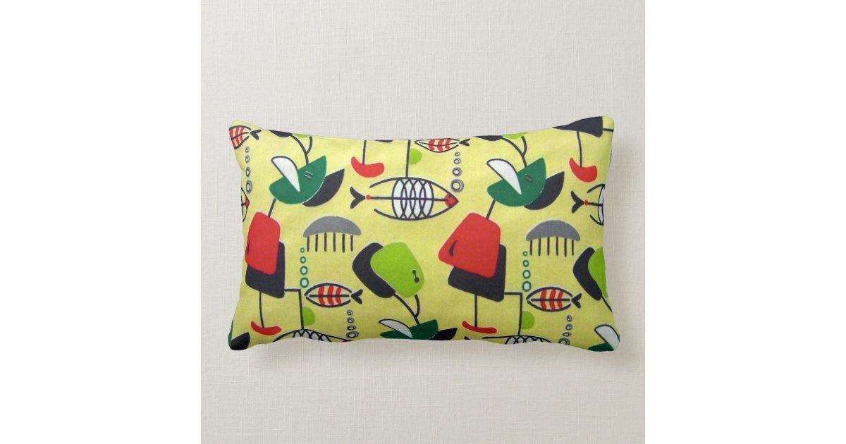 Mid Century Modern Atomic Design Lumbar Pillow Zazzle