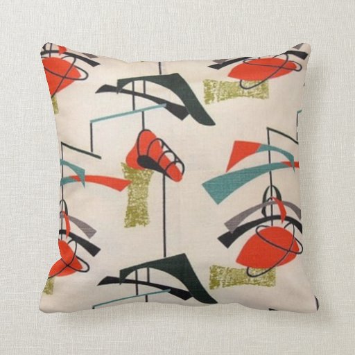 Mid Century Modern Atomic Mobile Fabric Pillow Throw Pillows Zazzle