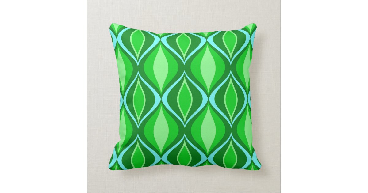 Mid-Century Modern Diamonds, Emerald Green Throw Pillow Zazzle