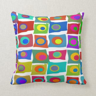 Mid-Century Modern Funky Abstract Squares Pillow
