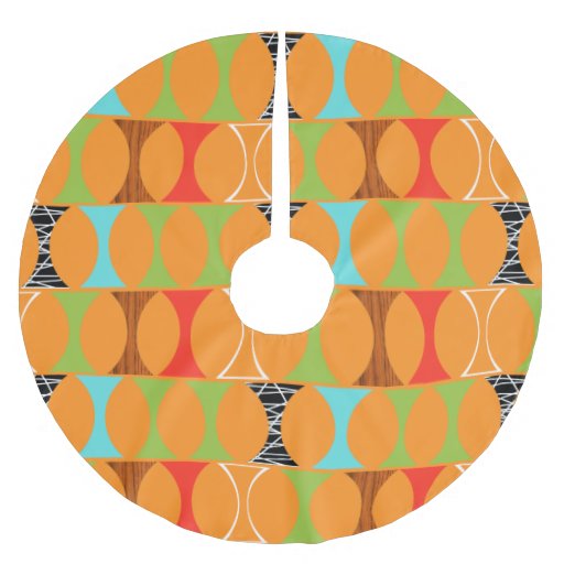mid century modern orange christmas tree skirt zazzle mid century modern orange christmas tree skirt zazzle