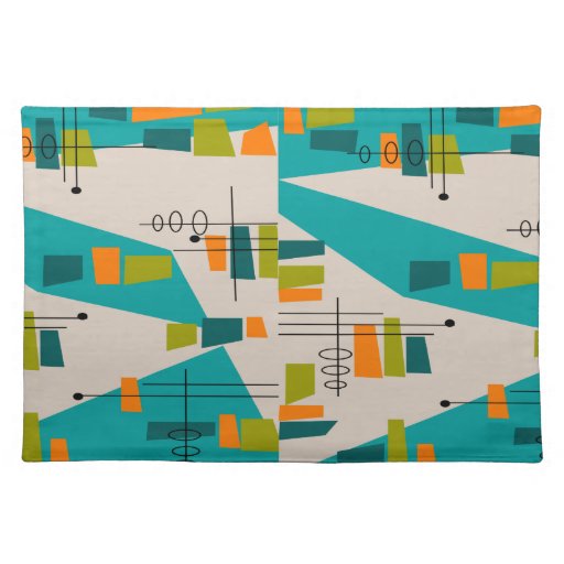MidCentury Modern Placemats 42 Atomic Zazzle