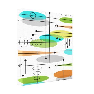 Mid Century Modern Wrapped Canvas Abstract #19 Canvas Prints