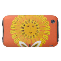 Mid-century Sun Graphic iPhone 3 Tough Case