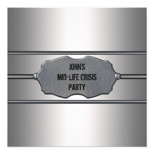 Mid Life Crisis Mans Black 40th Birthday Party Personalized Announcement