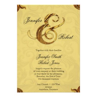 Midas Tuch Gold Wedding Invitation