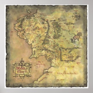 Middle Earth Map Poster