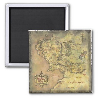 Middle Earth Map Refrigerator Magnets