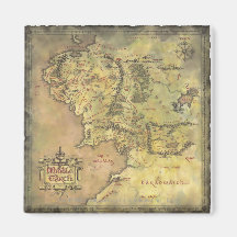 Middle Earth Map Refrigerator Magnets